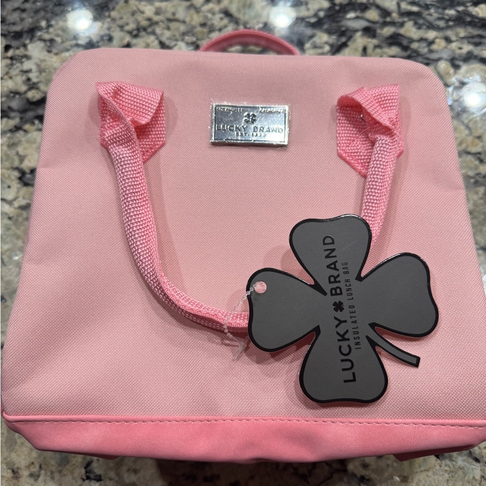 Lucky Brand Pink Structured lunch bag with Double Handles